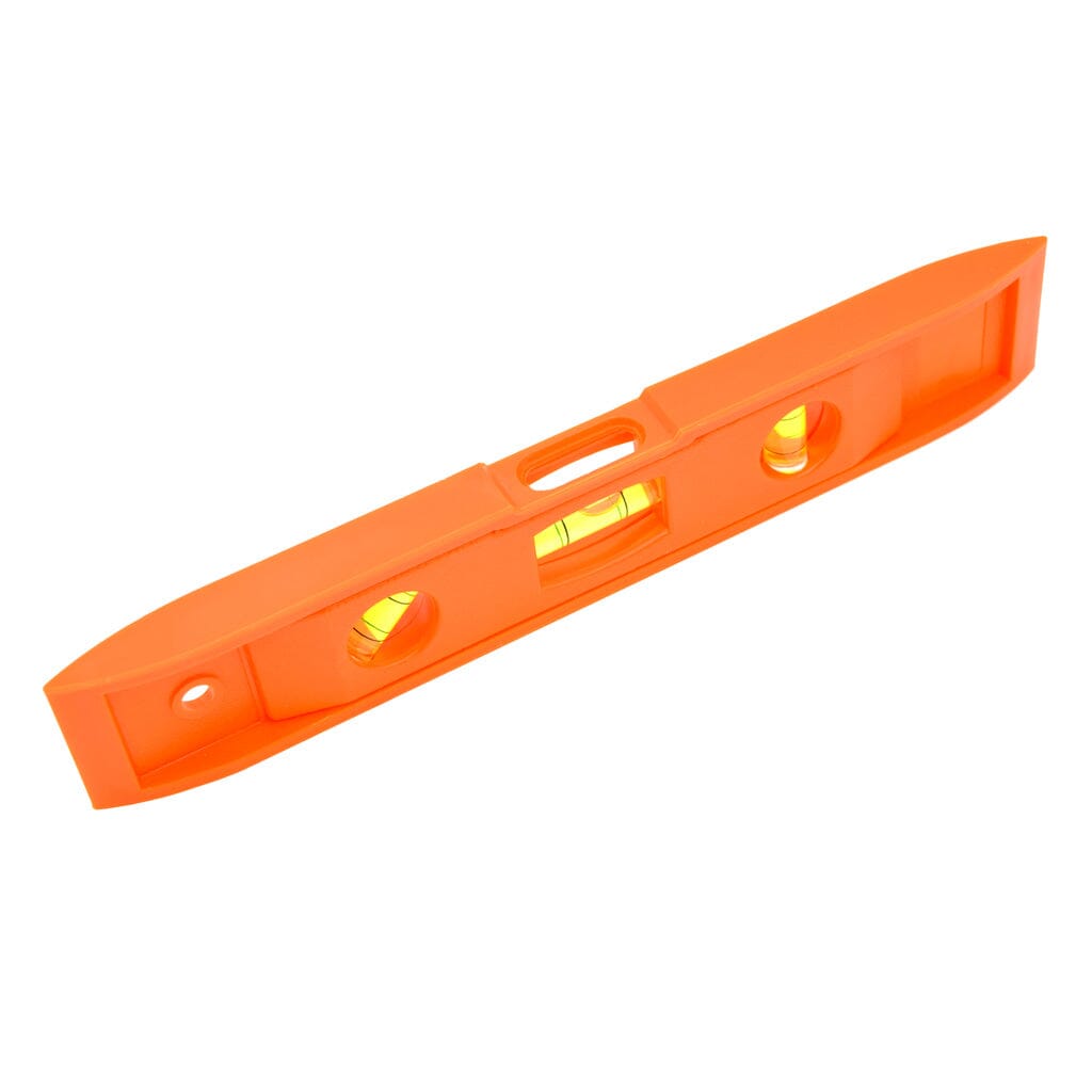 Dog Proofer&#39;s 9-inch orange level, second variant, small image, for accurate measurement during fence setup.
