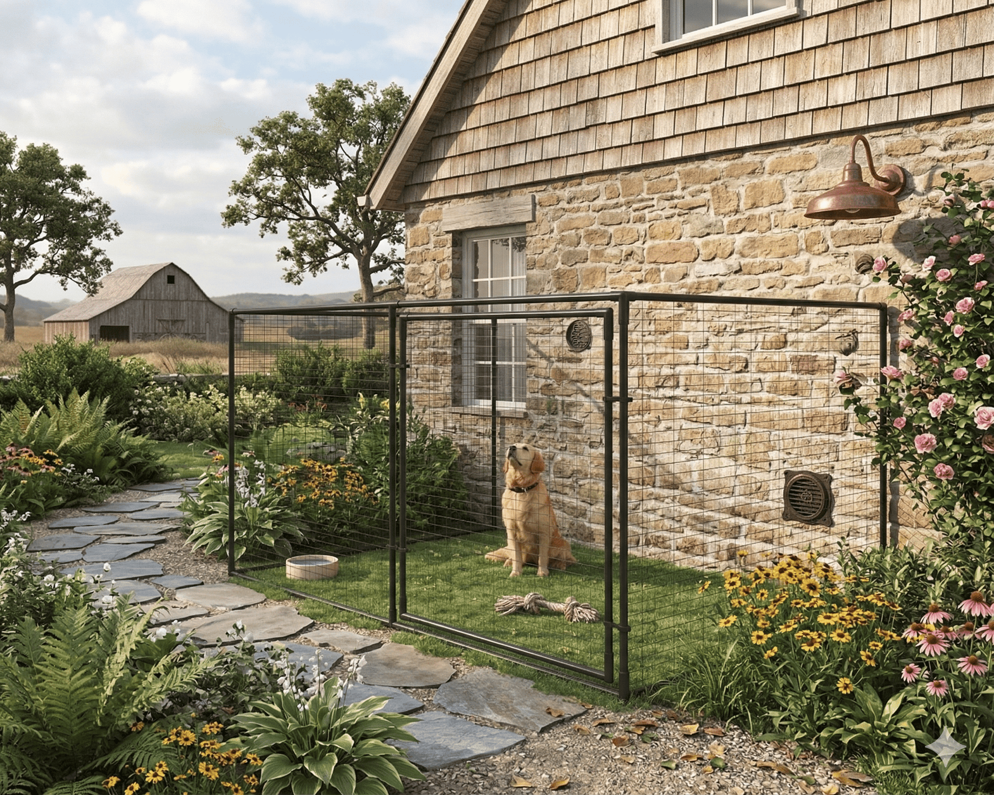 Dog Run Fence Freestanding Dog Proofer 