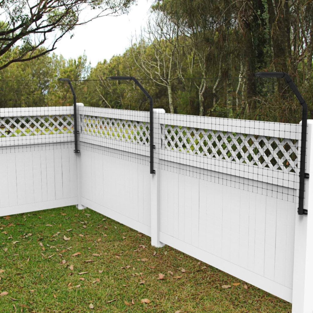 White dog fence extension arm