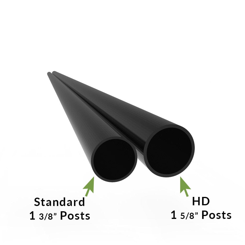 Comparative image displaying different post types for fencing by Dog Proofer, for customer reference.