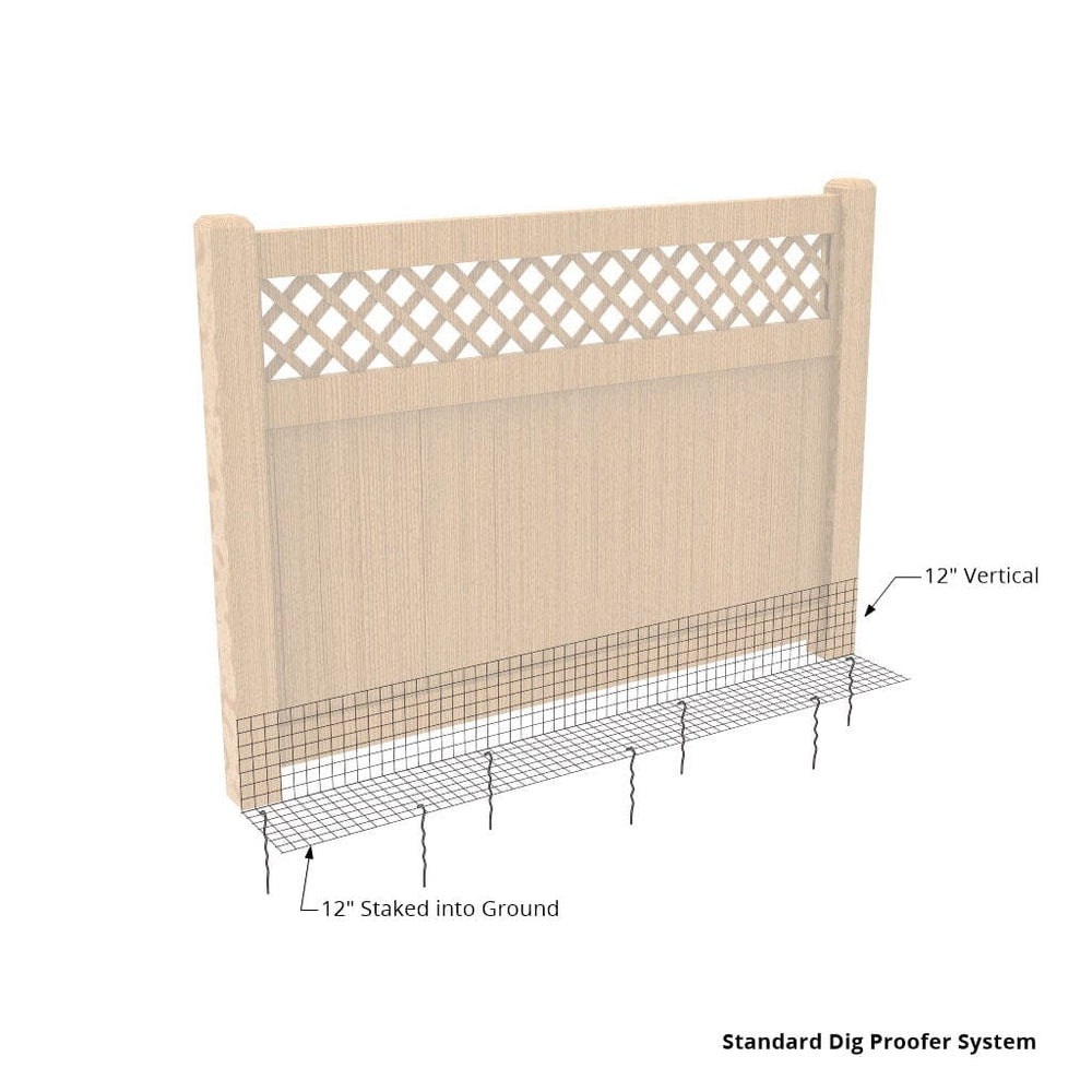 Dig Proofer Kit ⏤ No-Dig Dog Fence Existing Fence Dog Proofer 50 Feet Standard - 24&quot; Height Coated Welded Wire 