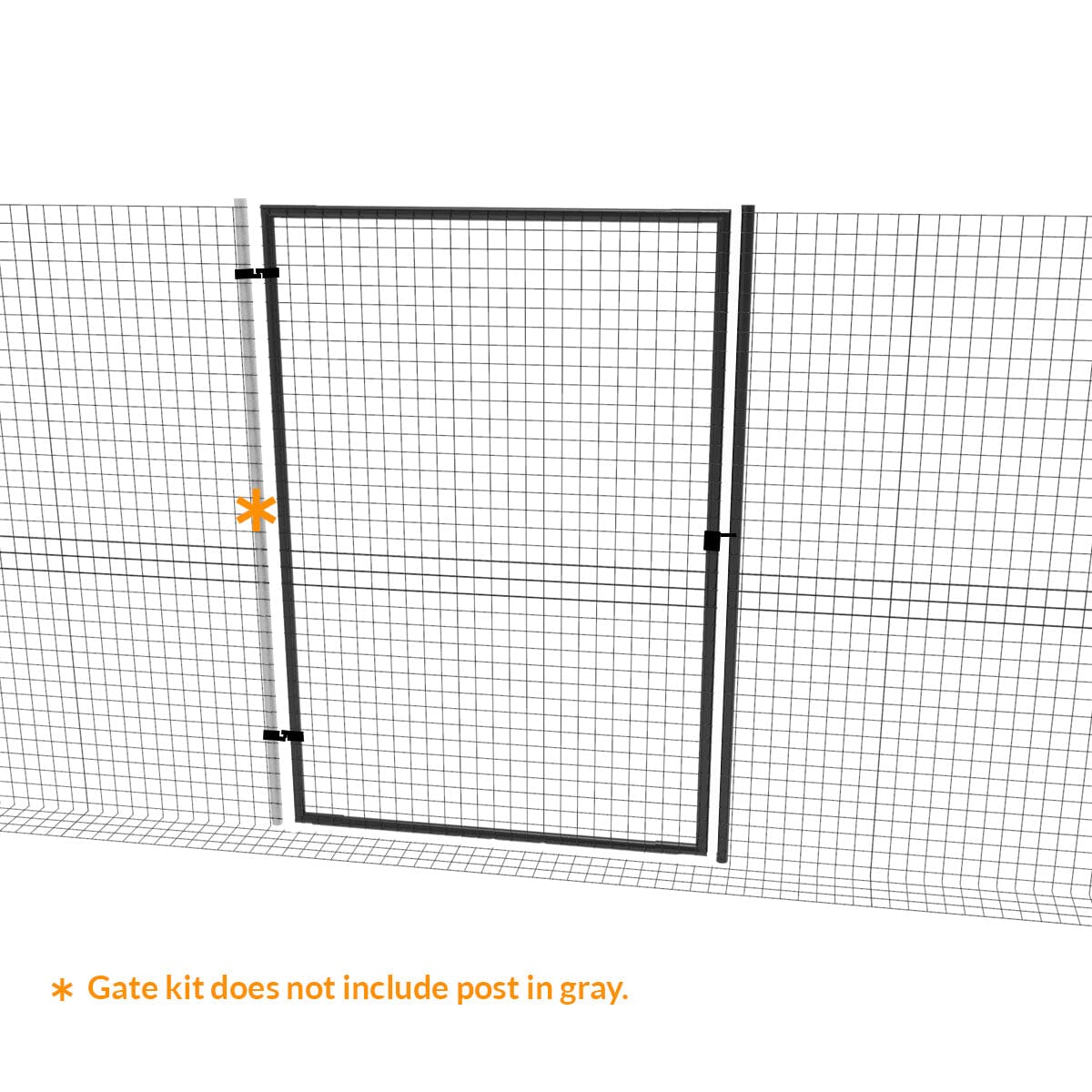 Dog Proofer&#39;s freestanding fence with a gate, illustrating entryway integration.
