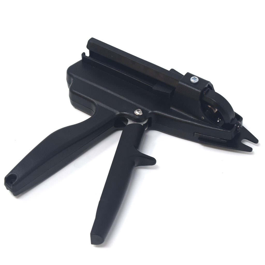 Image of the hog ringer tool by Dog Proofer, which aids in the assembly of pet fences.