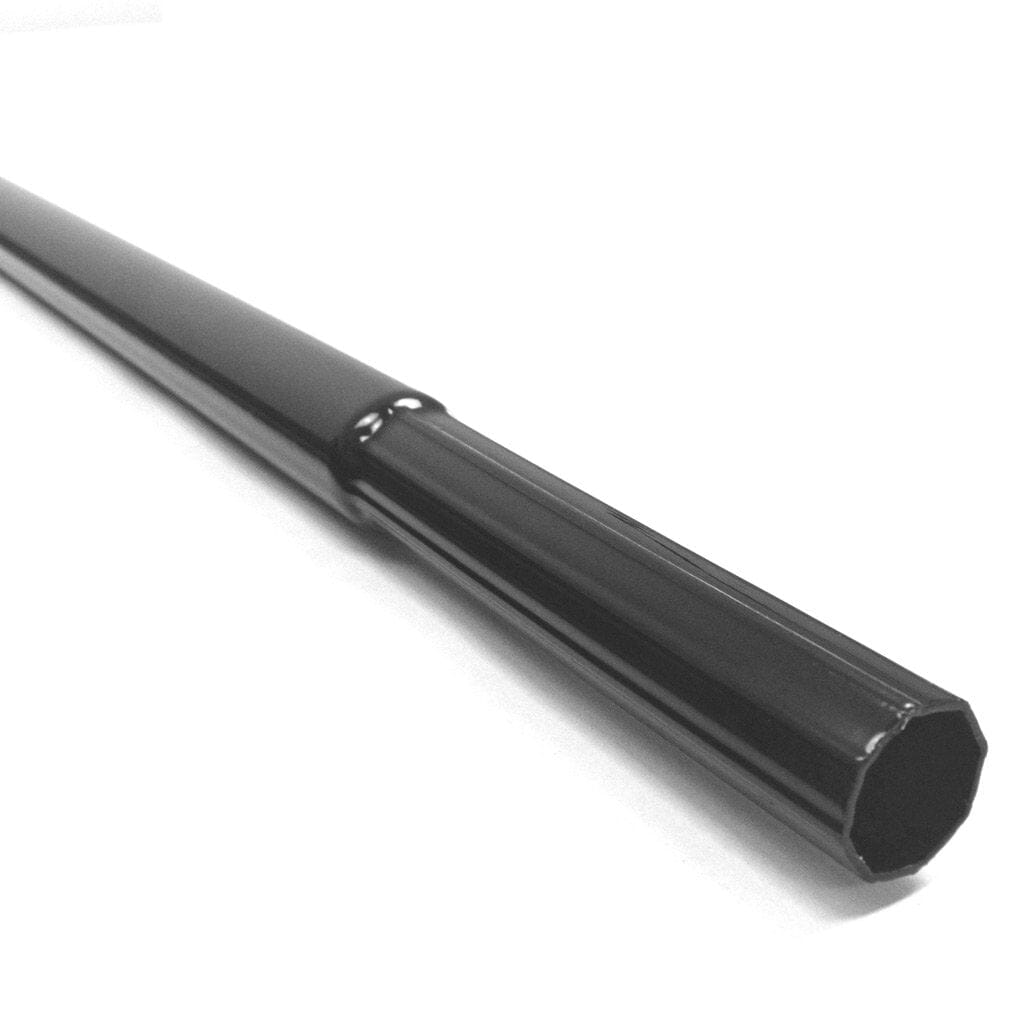 46-inch black metal swage post by Dog Proofer, designed for durable and sleek pet fencing installations.